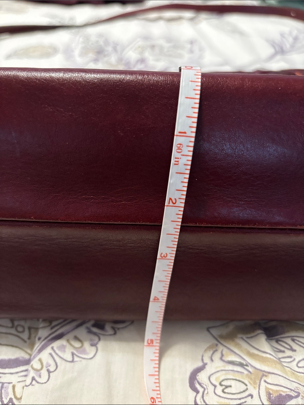 Patricia Nash  Floral Embossed Leather Shoulder Bag - Burgundy - Picture 10 of 16